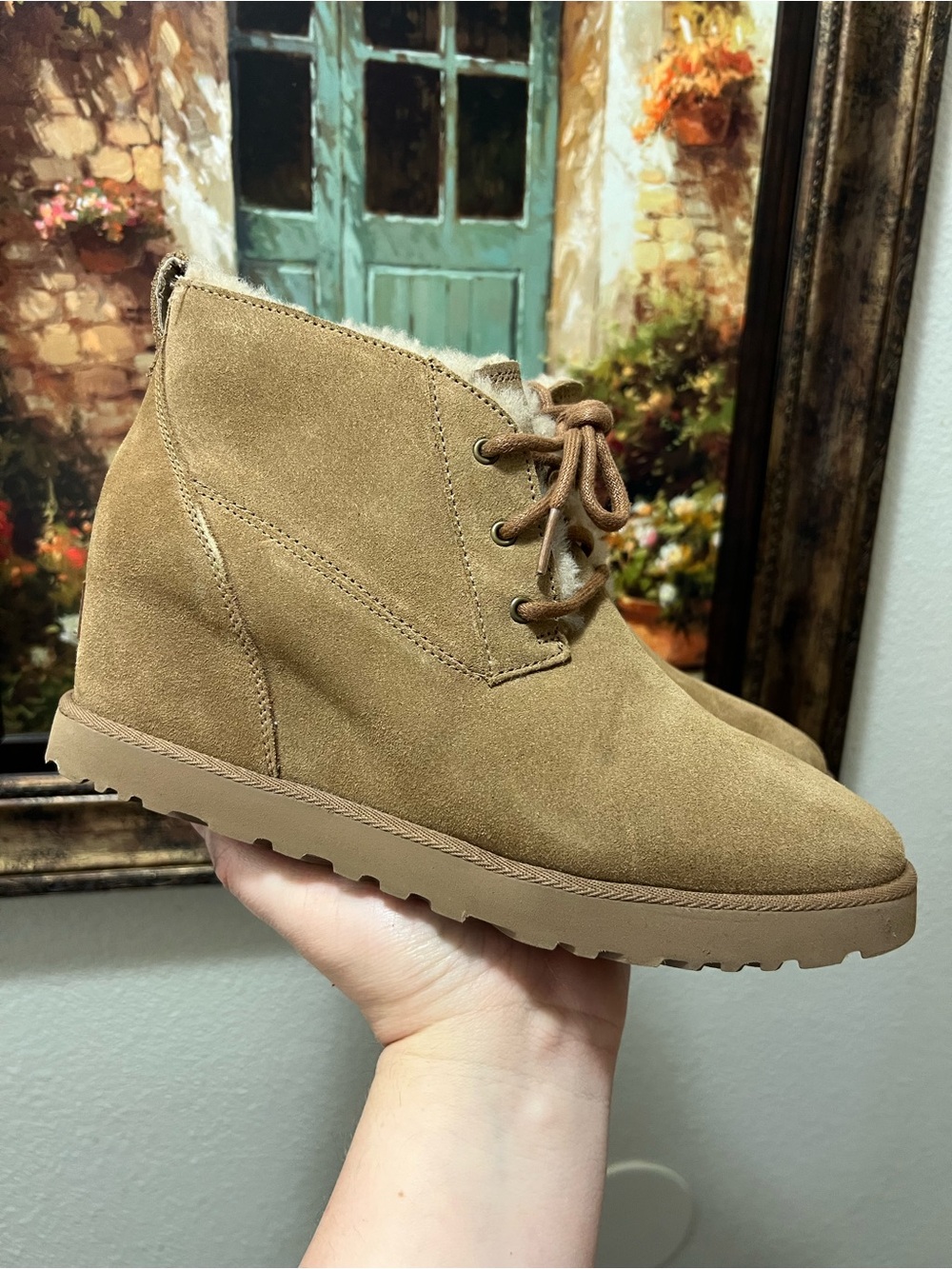 UGG CLASSIC FEMME ANKLE WEDGE BOOTS BOOTIES.